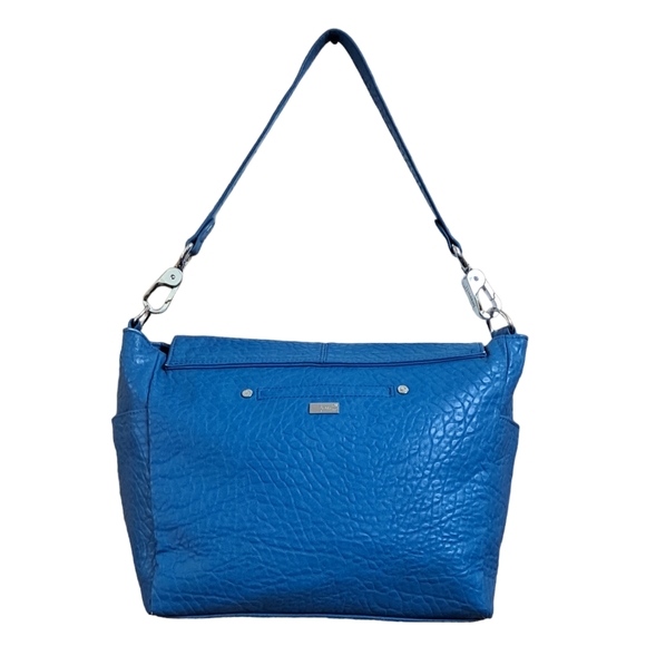 Jewell By 31 Blue Handbag Purse Satchel Women's Faux Leather 12x10" Colorful - Picture 5 of 13